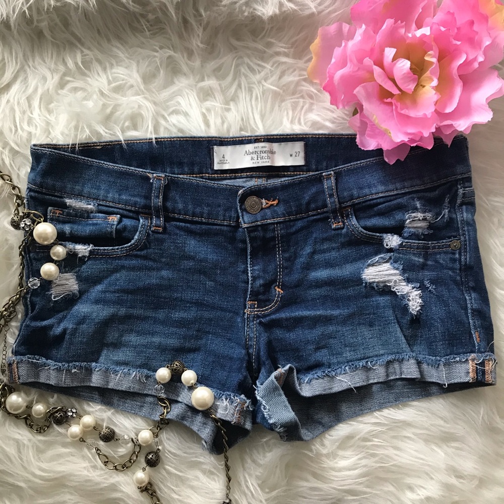 Abercrombie&Fitch Distressed Denim Short Sz 4 (R19
